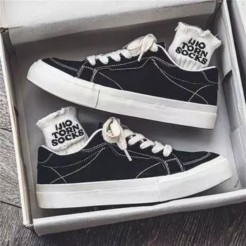 Old Beijing cloth shoes 2025 four seasons niche canvas women s low-top breathable board shoes retro Douyin Hong Kong style catwalk tooling 35 чёрный