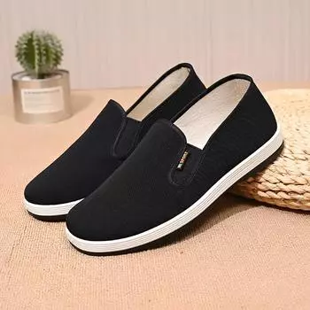 Old Beijing cloth shoes men s inner cover casual light shoes non-slip soft sole one pedal middle-aged and elderly father cloth shoes men 38