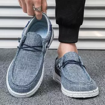 Old Beijing cloth shoes men s shoes summer breathable casual canvas shoes simple lazy wind cover feet soft baseplate shoes 39 хаки
