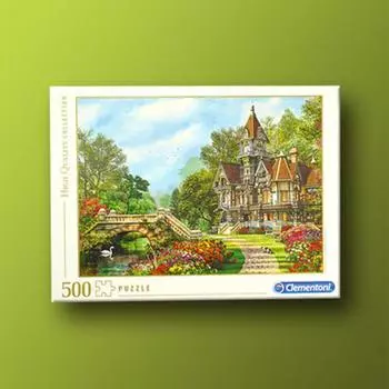 Old cabin with view of waterway 500 piece Clementoni jigsaw puzzle, popular Korean board game