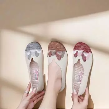Old ******* cloth shoes breathable s**t sole middle-aged and elderly female mother shoes non-slip ****** and summer one-pedal fly-woven flat-soled 36