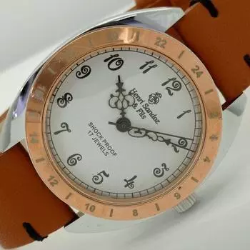 OLD HENRI SANDOZ & FILS WINDING ШВЕЙЦАРСКИЕ МУЖСКИЕ НАРУЧНЫЕ МЕХАНИЧЕСКИЕ ЧАСЫ a415029-1 Sku010-a415029