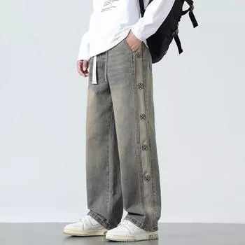 Old Jeans Men s Spring New Elastic Waist Trousers American Design Pants M