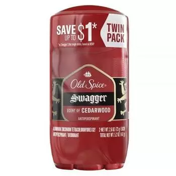 Old Spice Red Collection Swagger Scent Invisible Solid 2.6oz 2 упаковки, 2 штуки, 73 г