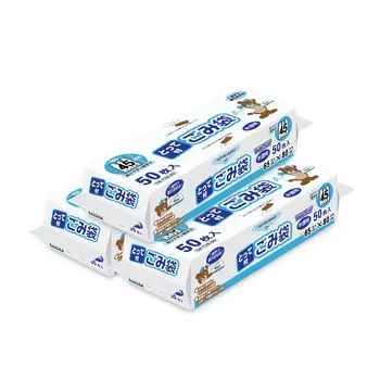Oldi Garbage Bag 45L with Handle Translucent 50 Pieces x 3 Height 80cm x Width 65cm Plastic Bag Easy to Take Out Compact Storage Compact Box CB-T45-50
