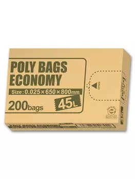 Oldi Garbage Bag Milky Width 65 x Height Thickness 200 Commercial Plastic Eco Mark Certified 45L, White, Transparent, 80cm, 0.025mm, pieces, Use,
