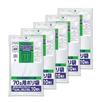 Oldi Garbage Milky 80 x 10 шт. x 5 Tear Clin Pack CPN29 Мешок, Прозрачный, 70 л, 90 см, Толщина 0,04 мм, шт., Устойчивый, Прочный,