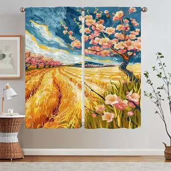 Олеандр затемняющие занавески для гостиной подхваты для штор для кухни салон 2 шт разделительные оконные занавески по акции бесплатная доставка W50xH70cmx2pcs-CL