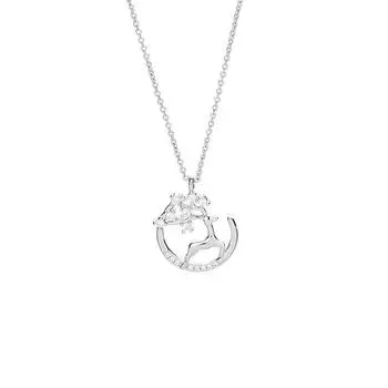 Олень Дизайн Цепочки на Ключицу Флэш Бриллиант Лось Сика Олень Ожерелье Кулон Рождественский Подарок