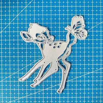 Олень и Бабочка Металлические режущие штампы Трафареты Для DIY Скрапбукинга Декоративное тиснение Рукоделие dies