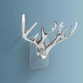 Оленьи рога в форме рога, крючок для хранения, настенная полка для одежды, шарф, брелок для ключей синий