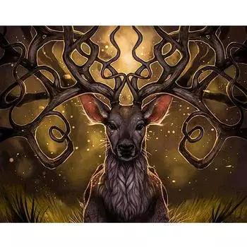 Олень Натюрморт Полная круглая алмазная вышивка 5D Алмазная картина Вышивка крестом Алмазная мозаика 20X30CM