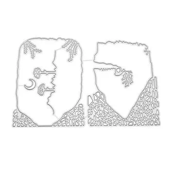 Олень пьет воду ночью рамка металлический серебристый трафарет тиснение вырубные штампы для скрапбукинга бумага альбом карты изготовление серебряный