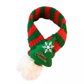 Олень Питомец Теплый Вязаный Шарф Снеговик Питомец Цветной Блочный Шарф Зимний Собачий Шарф Осень M-Style 2