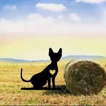 Олень Собака Садовый Колышек Железный Арт Силуэт Металлический Двор Знак Креативный Двор и Украшение Сада На Открытом Воздухе светло-серый