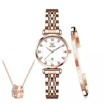 OLEVS Arm Japanese Quartz Ultra Rose Simple Necklace Stylish Waterproof Watch Bracelet Pink Gift for watch for women Women s Watch, Women s Watch,