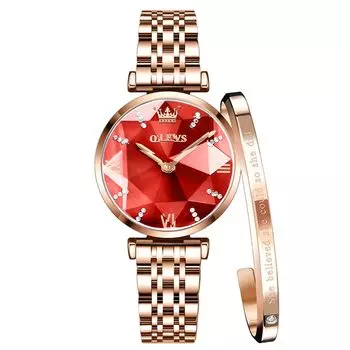 OLEVS Arm японский кварц ультра розовый нержавеющая сталь стильный водонепроницаемый популярный браслет для часов розовый день подарок для часов на Рождество Рождество