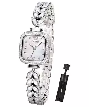 OLEVS Arm Wonderful Easy to Japanese Silver женские часы, милые, дизайн, красивые, простые, популярные, читаются, водонепроницаемые, светящиеся, движение, бриллиант,