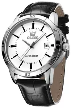 OLEVS кварцевые популярные часы простые стильные кожаные часы с водонепроницаемым календарем роскошные классические часы легко читаемые модные студенческие часы компании белые мужские белый