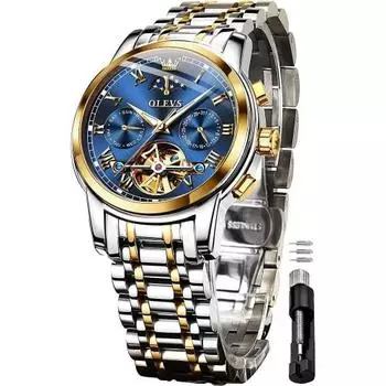 OLEVS Мужские автоматические часы, стильные, механические, наручные часы, подарок на День отца, популярные, деловые, светящиеся, классные, наручные часы, водонепроницаемые, модные, D