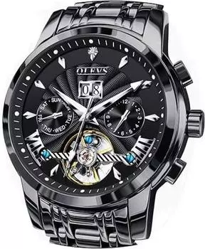 OLEVS Мужские автоматические и с ручным заводом наручные часы Механические мужские модные стильные водонепроницаемые светящиеся брендовые мужские часы Деловые часы из нержавеющей стали