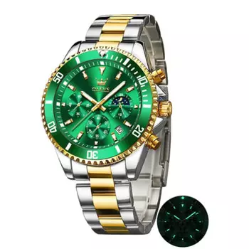 OLEVS Мужские часы Популярные наручные кварцевые модные деловые часы с хронографом из нержавеющей стали для мужчин Водонепроницаемые мужские часы с датой Подарочные