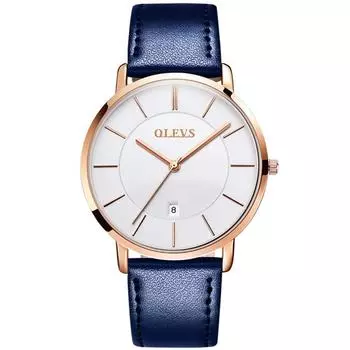 OlevS наручные часы мужские ультратонкие часы мужские стильные брендовые деловые кожаные водонепроницаемые на ремне