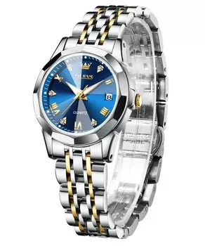 OLEVS наручные женские часы с бриллиантами и датой, легко различимые, светящиеся, белые, подарочные женские часы