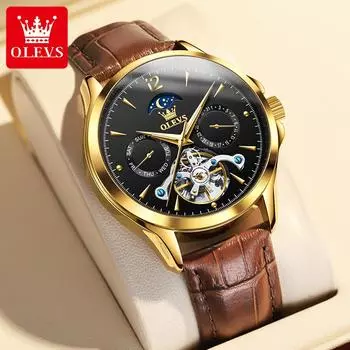 OLEVS Новые деловые и досуговые часы Модные римские весы Двойной календарь Кварцевые часы Водонепроницаемые мужские часы