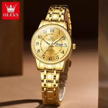 OLEVS новые лучшие женские часы, модные трехмерные циферблаты, кварцевые часы Shuangli, водонепроницаемые женские часы, элитные часы