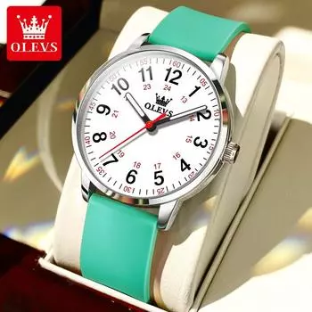 OLEVS Новые женские часы Простые модные водонепроницаемые кварцевые часы с силиконовым ремешком Женские часы
