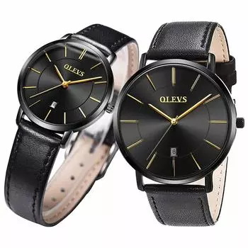 OLEVS Парные часы Парные часы Пара Популярные женские парные часы Набор наручных часов Сюрприз Подарок на годовщину свадьбы Подарок на годовщину пары Подарок на день