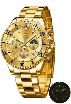 OLEVS Популярные наручные часы кварцевые модные деловые хронографы из нержавеющей стали водонепроницаемые часы с датой подарочные золотые мужские мужские