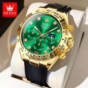 OLEVS Роскошные мужские часы Кварцевые мужские часы Водонепроницаемые светящиеся часы высшего бренда для мужчин Дата Хронограф Спортивные наручные часы