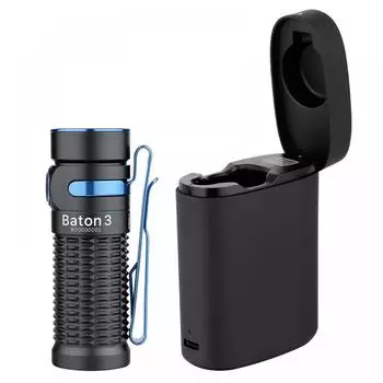 OLIGHT Baton 3 Kit Flashlight LED Flashlight Мощный 1200 люменов Удобный фонарь с зарядным чехлом 20 дней работы Высокая яркость Перезаряжаемый IPX8 Вт