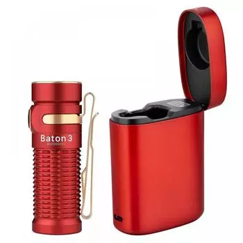 OLIGHT Baton 3 Kit Фонарик Светодиодный Фонарик Мощный Перезаряжаемый 1200 Люмен Удобный Фонарик с Зарядным Чехлом 20 Дней Длительный Яркий Перезарядка
