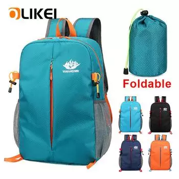 OLIKEI 15L Водонепроницаемый складной рюкзак Открытый походный альпинистский рюкзак Портативный сверхлегкий дорожный спортивный рюкзак Альпинистский рюкзак чёрный