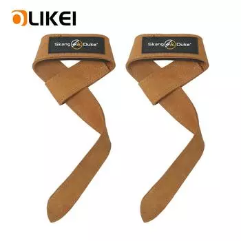 OLIKEI, 1 пара, поддержка запястья из коровьей кожи, ремни на запястья для тяжелой атлетики, противоскользящий браслет, защита запястья для становой тяги, подтягивания, силовые тренировки коричневый