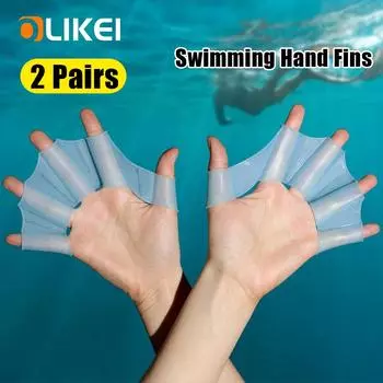 OLIKEI 2 пары силиконовых ласт для плавания для взрослых и детей, ласты для плавания, ласты, перчатки с перепонками на пальцах рук, профессиональное оборудование для плавания S розовый