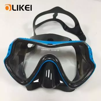 OLIKEI Панорамная маска для подводного плавания с аквалангом Закаленное стекло HD Противотуманные герметичные очки для плавания Маски для подводного плавания для взрослых Очки для дайвинга жёлтый