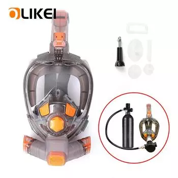 OLIKEI Полнолицевая маска для дайвинга для взрослых Профессиональная полностью сухая маска для подводного плавания с аквалангом Противотуманная герметичная маска для подводного плавания Безопасное дыхание S/M оранжевый
