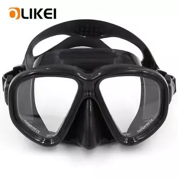 OLIKEI Профессиональные очки для плавания Взрослые Маска для подводного плавания Противотуманная герметичная маска для подводного плавания Очки для подводного плавания из закаленного стекла чёрный