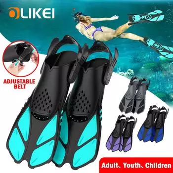 OLIKEI профессиональные регулируемые ласты для дайвинга для взрослых и детей, силиконовые ласты для подводного плавания, ласты для фристайла, оборудование для подводного плавания L-XL фиолетовый