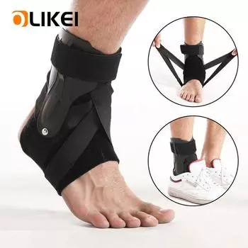OLIKEI сильный бандаж на лодыжку, компрессионная фиксация, поддержка лодыжки, спортивный баскетбольный стабилизатор лодыжки, защита от растяжений, реабилитация, поддержка лодыжки для мужчин и женщин XL чёрный