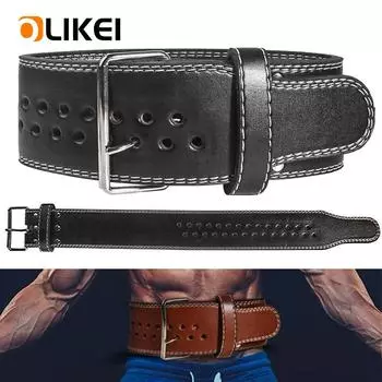 OLIKEI утолщенный пояс для поддержки талии для пауэрлифтинга для мужчин, пояс для тяжелой атлетики, пояс для приседаний, фитнес-пояс, становая тяга, спортивные поясничные подтяжки для спины, защита для талии S чёрный