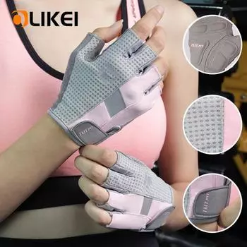 OLIKEI женские перчатки для спортзала, защита ладоней, перчатки для фитнеса, дышащие износостойкие перчатки для тяжелой атлетики, становая тяга, гантели, перчатки для тренировок S розовый