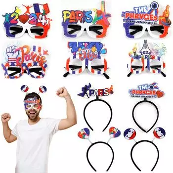 Олимпийские игры в Париже 2024, декоративные изделия, очки, головные уборы, очки с французским элементом, парижские спортивные матчи, повязка на голову для аплодисментов 1#