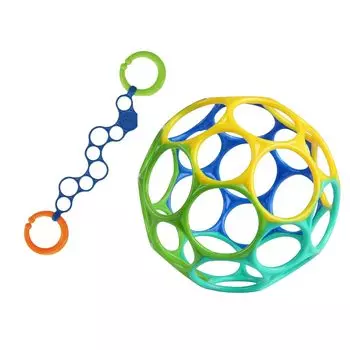 Olink Oball Classic Set от Kids II Bright Starts Игрушка для коляски Ремешок для коляски Погремушка для прорезывания зубов Oball Baby Gift (синий) (Цвет морской волны) [0 месяцев~]
