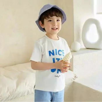 [olivan] Nice School Day T shirT whiTe white/150