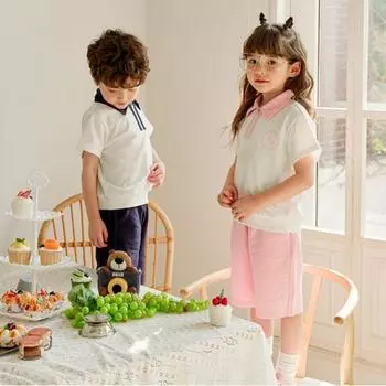 [olivan] Школьный воротник униформа верх и низ костюм 2цвета navy/130